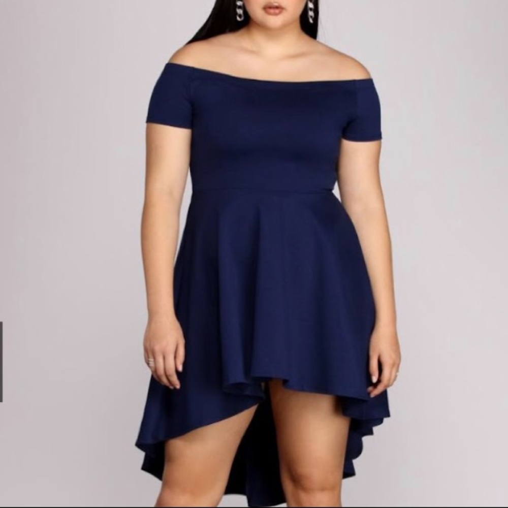 plus size navy blue homecoming dress